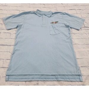 Phillips 66 Petroleum Logo MENS SIZE XL Polo Blue Shirt VINTAGE 90s MADE USA